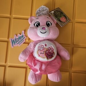Care Bears x Wicked Love-a-Lot Bear as Glinda Plush 9"in  Wicked DUNKIN' Sticker